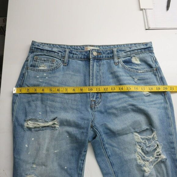 Alter'd State Destressed Straight Leg Jeans Size 30 Light Wash Blue Denim 34X27 - Picture 6 of 13